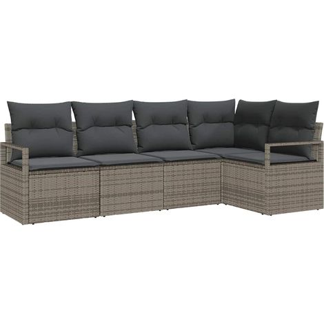 Maison Exclusive - Set di divani 5 pcs Grigio polyrattan