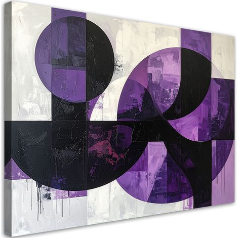 Quadro su tela, Cerchi viola forme geometriche, 30x20 (1/5)