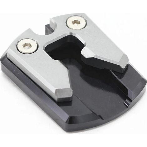 (Argent) Compatible avec YAMAHA NMAX155 N-MAX155 NMAX 155 N-MAX 2015 2016 2017 2018 - Béquille latérale/extension de pied - Plaque de support maxpower (1/4)
