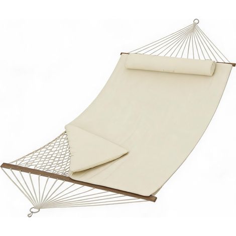 Hamac double extérieurérieur avec support – Corde en coton (1/5)