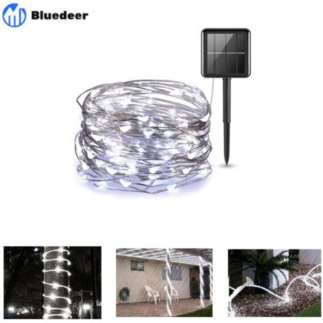 LED Guirlande Solaire Extérieure, 22M Guirlande Lumineuse Solaire IP65 Etanche Lampe Décorative Solaire pour Jardin d'été, Patio, Tente, Mariage (1/5)