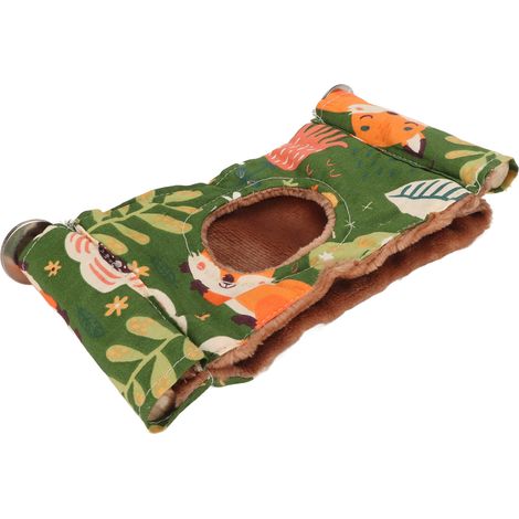 Lit suspendu en forme de nid d'oiseau, hamac chaud en peluche double couche, réduit l'anxiété, lit en peluche pour cage à oiseaux pour perroquets, vert (1/5)