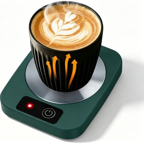 Chauffe-tasses électrique intelligent avec plaque chauffante en aluminium, chauffe-thé pour café, chocolat chaud et lait, accessoire de bureau pratique, cadeau idéal pour collègues et amis (Légumes) (1/5)
