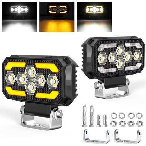 2 pièces phare de travail LED 168W 9-60V 18000 Lumens phare LED IP68 étanche 5 pouces phare longue portée led pour excavatrices, tracteurs, remorques, ATV, camions, véhicules tout-terrain, motos (1/5)