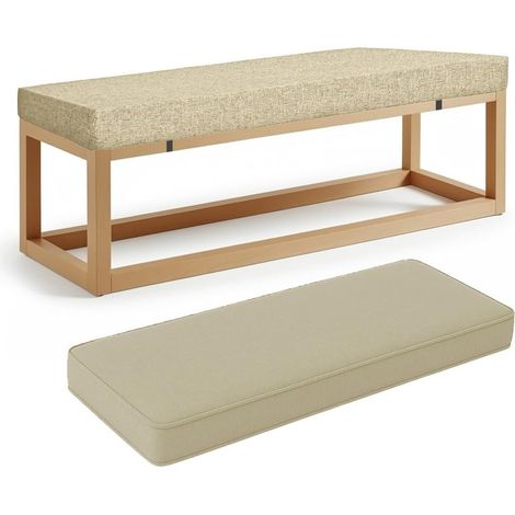 5cm Dicke Sitzkissen Outghdoor Leinenstoff Bankauflage Bankkissen Sitzauflage Stuhlkissen Bank Sitzbank Auflage Polster fur Banke Kissen Kissenauflage for Gardenbank,Grau,60 x 30 x 5 cm (1/5)