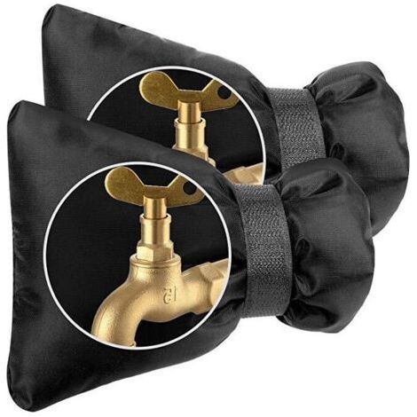 2PCS housses de protection pour robinet extérieur -Robinet de Jardin Housse, Protection épaisse pour robinet extérieur contre le gel - Imperméable - Noir