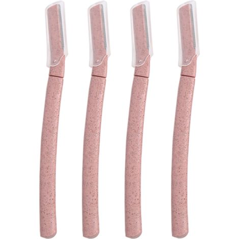Rasoir Pour Sourcils - Rasoir Visage En Paille De Blé Biodégradable - Pour Épilation Faciale Et Modelage Des Sourcils - 4 Pièces (1/5)
