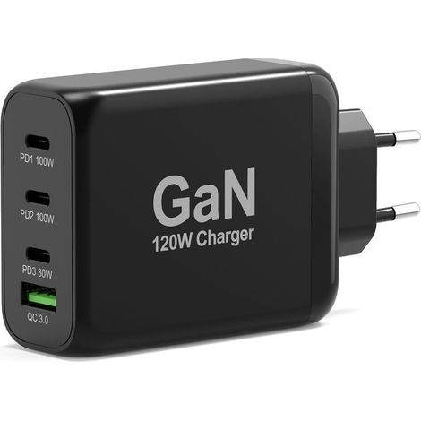 900107-EU PORT Connect Chargeur Secteur Combo 120W - 2x 100W + 1x 30W USB-C Power Delivery / 1x USB-A - Chargeur secteur 120W 2x 100W + 1x 30W USB-C Power Delivery + 1x USB-A Quick Charge 3.0