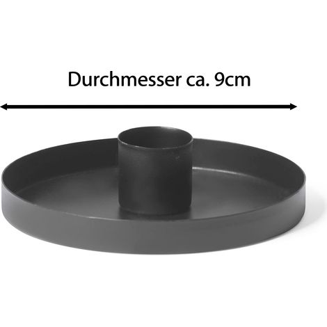 4x Novaliv Standkerzenhalter Stabkerzenhalter 4 x 9cm Schwarz (1/3)