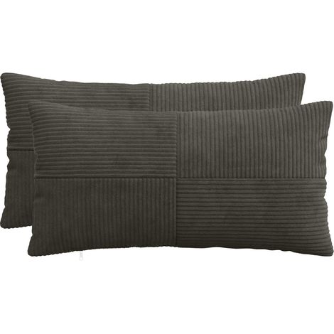 Housse de coussin 2 pcs ALMELO Anthracite 40 x 80 cm vidaXL