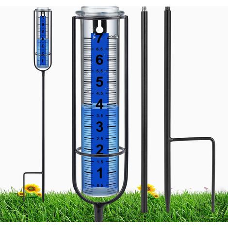Frostbeständiger Regenmesser für den Außenbereich mit großen, gut lesbaren Ziffern und verstellbarer Höhe – Praktisches Werkzeug für Garten, Rasen, Terrasse und mehr (Angaben in Zoll). (1/5)