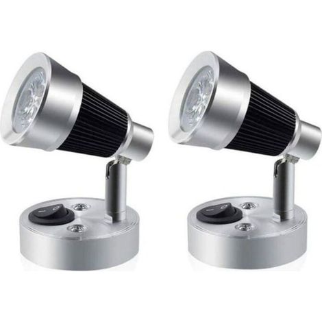 Lampe de lecture LED 3W 12V pour camping-car, petite applique murale 90° Spot intérieur réglable pratique avec interrupteur pour ca (1/4)