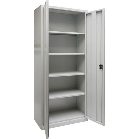 Armoire pour classeur grise thermolaquée 78 x 38 x 192 cm 4 étagères