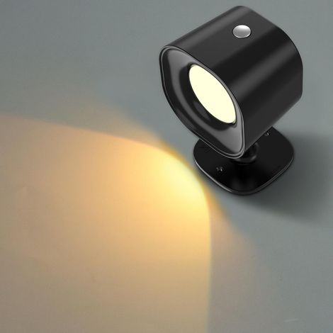 Motion Sensor LED Wall Lights with Remote Control,  Wireless LED Wall Mounted Sconces with RGB & Warm White Lighting,  Rechargeable Indoor Wall Lamp,  Black (1/5)