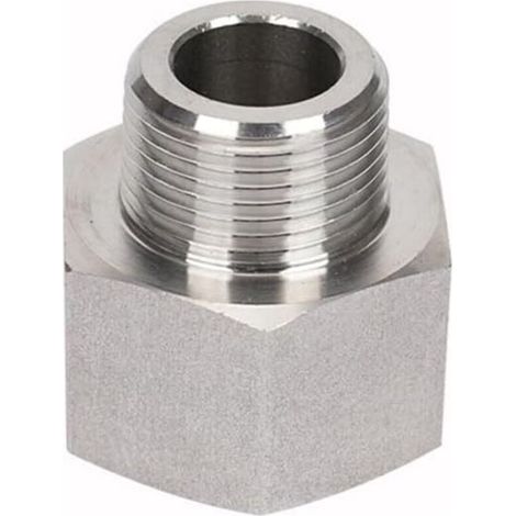 Adattatore per tubo flessibile in acciaio inox, convertitore da raccordo femmina a maschio, adattatore riduttore per tubo flessibile per aria, olio, acqua (G3/4 femmina a R1/2 maschio) (1/5)