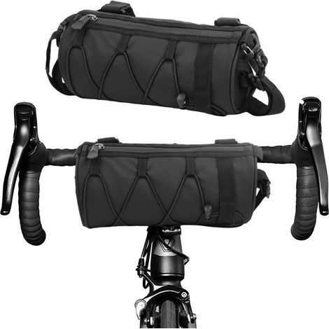 BelleRise - Sacoche de guidon pour vélo - Sac de rangement étanche 2,5 l - Compatible route, VTT, électrique - Bandoulière - Conduite (1/5)
