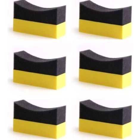 Set di 6 spugne per la pulizia, lucide, tamponi applicatori colorati per la cura degli pneumatici, spugna lucidante, cera