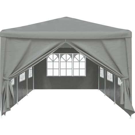 vidaXL Party Tent 900 x 300 x 255 cm Light Grey PE and Steel