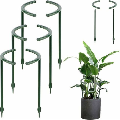 Piquets De Support pour Plantes Piquets De Plantes De Jardin en Plastique Support De Cage à Plantes Demi-Rond Vert pour Petit Légume à Fls,,6pcs (1/5)