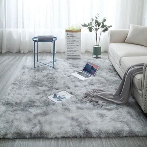Wohnzimmerteppich – 160 x 230 cm – Milchgrau – Kurzflor (1/2)