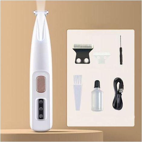 Tondeuse pour chiens et chats, silencieuse, rechargeable par USB, avec LED, pour les pattes, les yeux, les oreilles, le visage et le croupion (1/5)