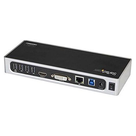 StarTech.com Dual Monitor USB 3.0 Docking Station - Notebook Dockingstation mit HDMI- und DVI/VGA Video - 6 Port USB 3.1 Gen 1 5Gbit/s Multimedia-Hub, GbE, Audio - USB-A - Windows und Mac (1/5)