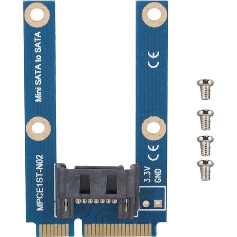 Carte d'adaptation mSATA vers SATA, convertisseur mini SATA 7 broches pour carte MPCIe, extension horizontale (1/5)