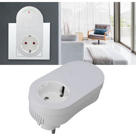 Termostato inteligente Wi-Fi de 16 A con control automático de temperatura, enchufe inteligente para PC, ABS blanco, dimensiones 62 x 120 mm, accesorio para el hogar inteligente (1/5)