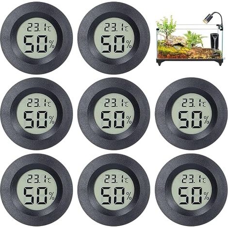 Mini hygromètre numérique - Thermomètre intérieur réglable - Humidimètre rond - Pour intérieur, serre, terrarium, cave à vin, cave, entrepôt (8) (1/5)