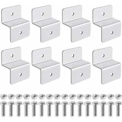 Panneau Solaire en Z, 8pièce Panneaux Solaire Support en Aluminium Conviennent aux Véhicules Récréatifs aux Toits, Montage de Panneau Solaire Adopte un Design en Forme de Z(avec 16 Écrous et 16 (1/5)