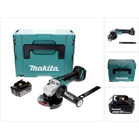 Makita DGA 506 M1J Amoladora angular sin cable 18 V 125 mm sin escobillas + 1x batería recargable 4,0 Ah + Makpac - sin cargador (1/5)