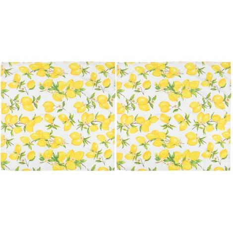 Abwaschbare Tischdecke mit Zitronenmotiv 90x90cm (2er-Set) wetterfest