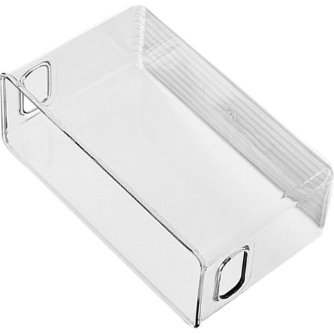Boîte rangement transparente robuste en PET organiseur coque téléphone maquillage 26x10x15 cm 1 pièce pour maison dortoir bureau (1/4)