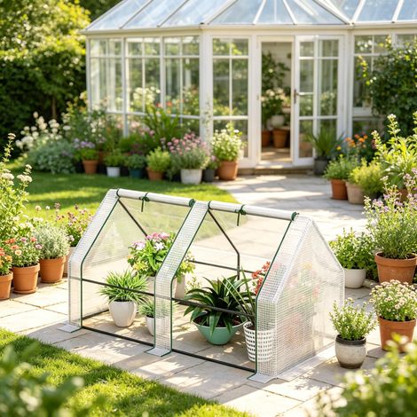 Tente de protection des plantes au design pratique, serre en aluminium pour le jardin, mini-serre compacte (uniquement avec la mini-serre) (1/5)