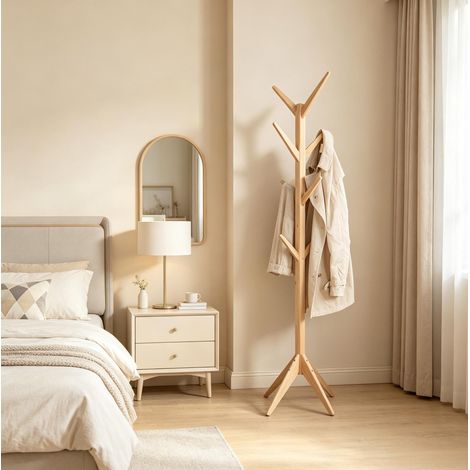 Mueble perchero de madera 180 cm 8 ganchos OKMYHOME (1/4)