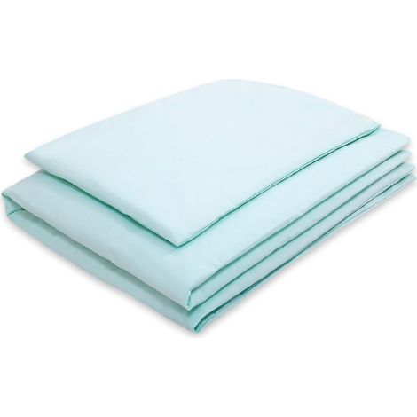 Juego de ropa de cama infantil de algodón, 2 piezas, funda de almohada 60x40 y funda nórdica 120x90 - menta (1/3)