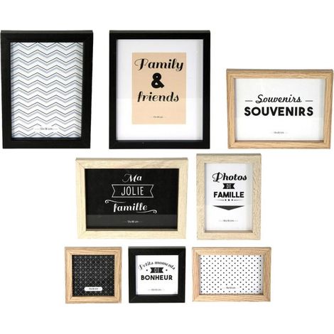 Lot de 8 Cadres Photo "Ludique" 27cm Noir & Blanc (1/5)
