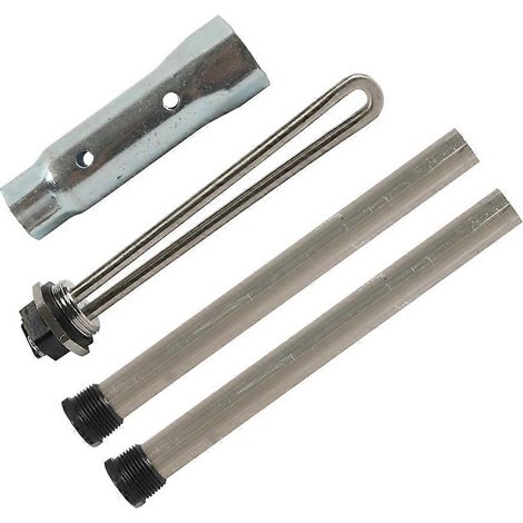 Kit d'élément chauffant pour chauffe-eau de camping-car 1440W 120V 520900, comprenant 2 tiges d'anode et 1 douille à clé hexagonale. (1/5)