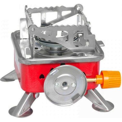 Mini réchaud de Camping coupe-vent, sac à dos pliable, brûleur de gaz de Camp avec allumage électronique pour pique-nique de randonnée en intérieur et en extérieur (1/5)