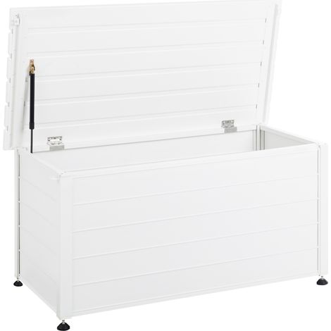 Arcón para exterior de aluminio mueble de almacenaje de jardín blanco 123 x 60 cm Campalto
