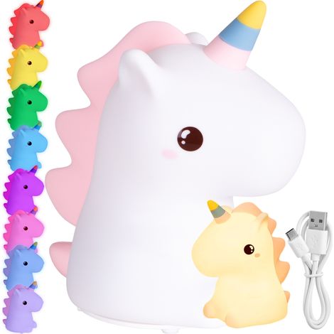 Lampada notturna a LED RGB a forma di unicorno in silicone (1/5)
