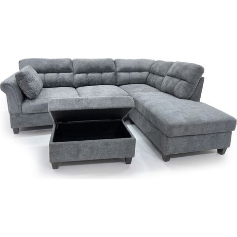 Sofa Rinconera Dama + Ottoman 260cm, Gris, Chaise Izquierdo