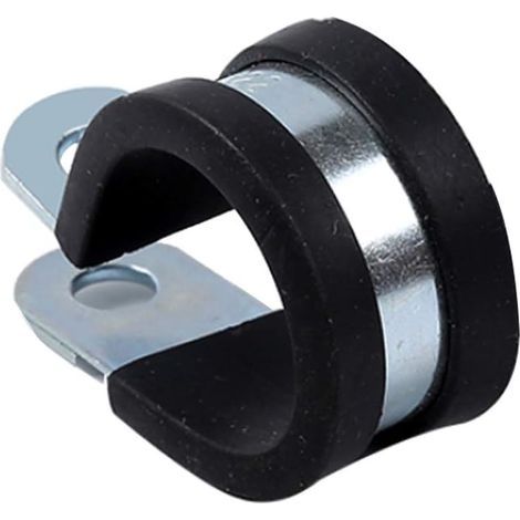 Outil de serrage de tuyau - 5 pièces Colliers de serrage en P doublés de caoutchouc Colliers de serrage en acier inoxydable 304 Support de montage en métal Collier de serrage pour conduite de carburan (1/3)