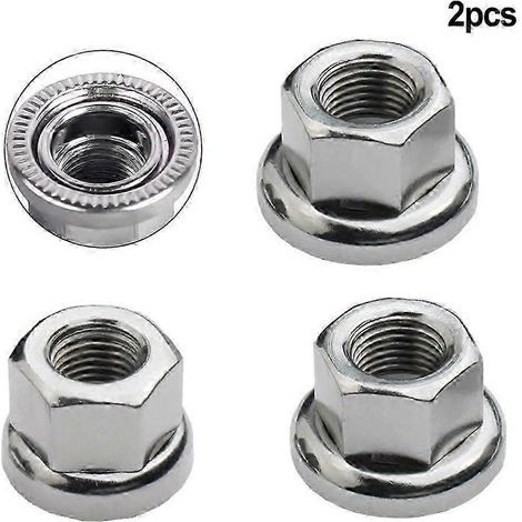 Lot de 2 écrous de roue pour vélos, vis M9 M10 3/8, pour moyeux de VTT, moteurs de série, pièces de vélo, argent foncé (1/5)