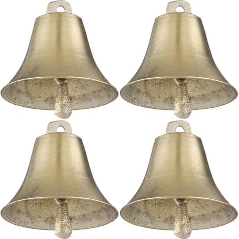 Lot de 4 Cloches en Cuivre Légères pour Vache et Mouton, Style Vintage, Sonnettes Décoratives Uniques pour Pâturage et Décoration Maison (1/5)