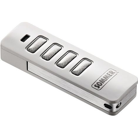 Telecomando trasmettitore SOMMER Pearl Vibe 4019 bianco con tasti grigio inox - SOMloq2 - 868 MHz - 4 canali - 4019V021