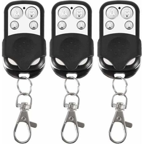 FENOPLASTICALot de 3 télécommandes universelles pour Portail Automatique fréquence 433,92 MHz Code Fixe, 4 Boutons pour contrôler jusqu'à 4 Portes (1/4)