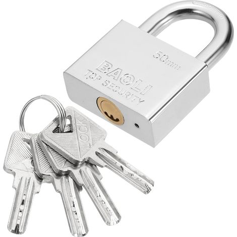2 Inch (50mm) Cadenas Renforcé En Acier Allié Haute Sécurité Avec 4 Clés Pour Porte Entrepôt Conteneur D'transport Stockage Fenêtre (H:74mm) (1/5)