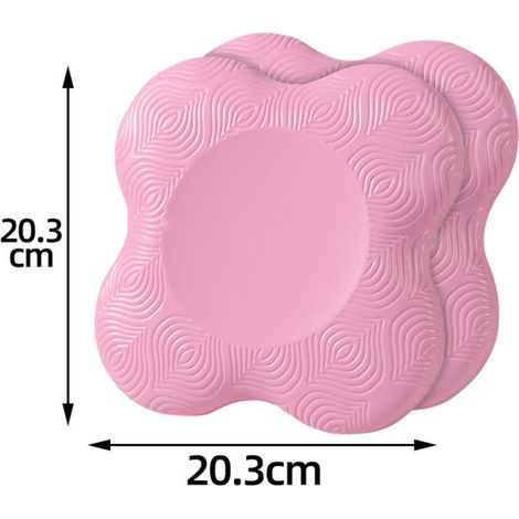 Lot de 2 genouillères de yoga extra épaisses (20 mm) en TPE+PU, idéales pour le yoga, la planche et les étirements. Support profilé et amortissant les chocs. Couleur : rose. (1/5)