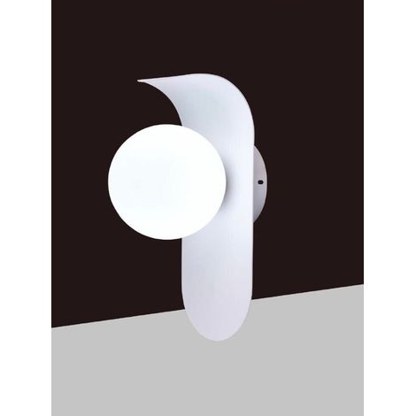 Applique A Parete Lampada In Metallo Bianco Sfera G9 Stile Moderno Aq46 (1/4)